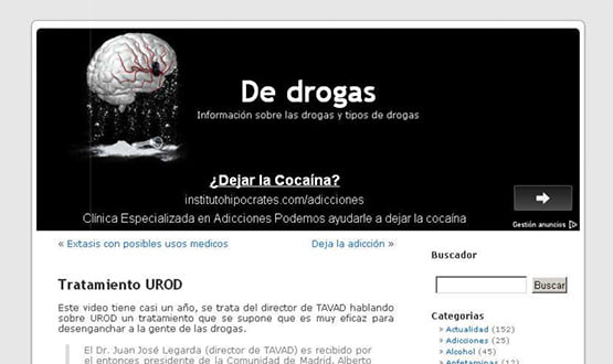 dedrogas - Artículos de prensa sobre Tavad y la adicción a las drogas en Internet