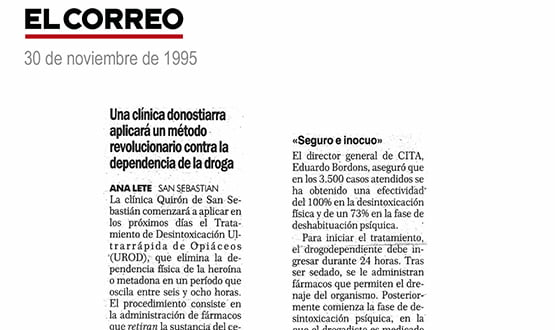 metodo desintoxicacion dejar las drogas - Prensa en España