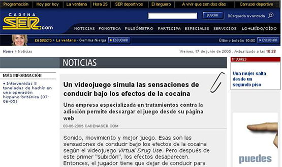 ser 170605 - Artículos de prensa sobre Tavad y la adicción a las drogas en Internet