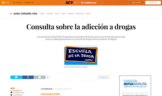 elconfidencial05 - Artículos de prensa sobre Tavad y la adicción a las drogas en Internet