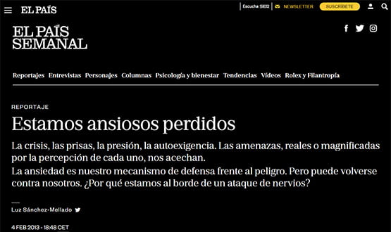 elpais13 - Artículos de prensa sobre Tavad y la adicción a las drogas en Internet