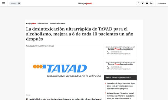 europapress17 - Artículos de prensa sobre Tavad y la adicción a las drogas en Internet