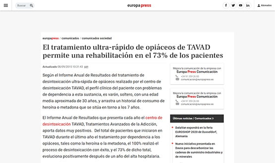 europapress2 15 - Artículos de prensa sobre Tavad y la adicción a las drogas en Internet