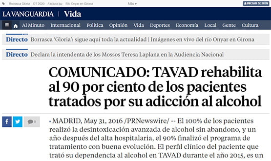 lavanguardia16 - Artículos de prensa sobre Tavad y la adicción a las drogas en Internet